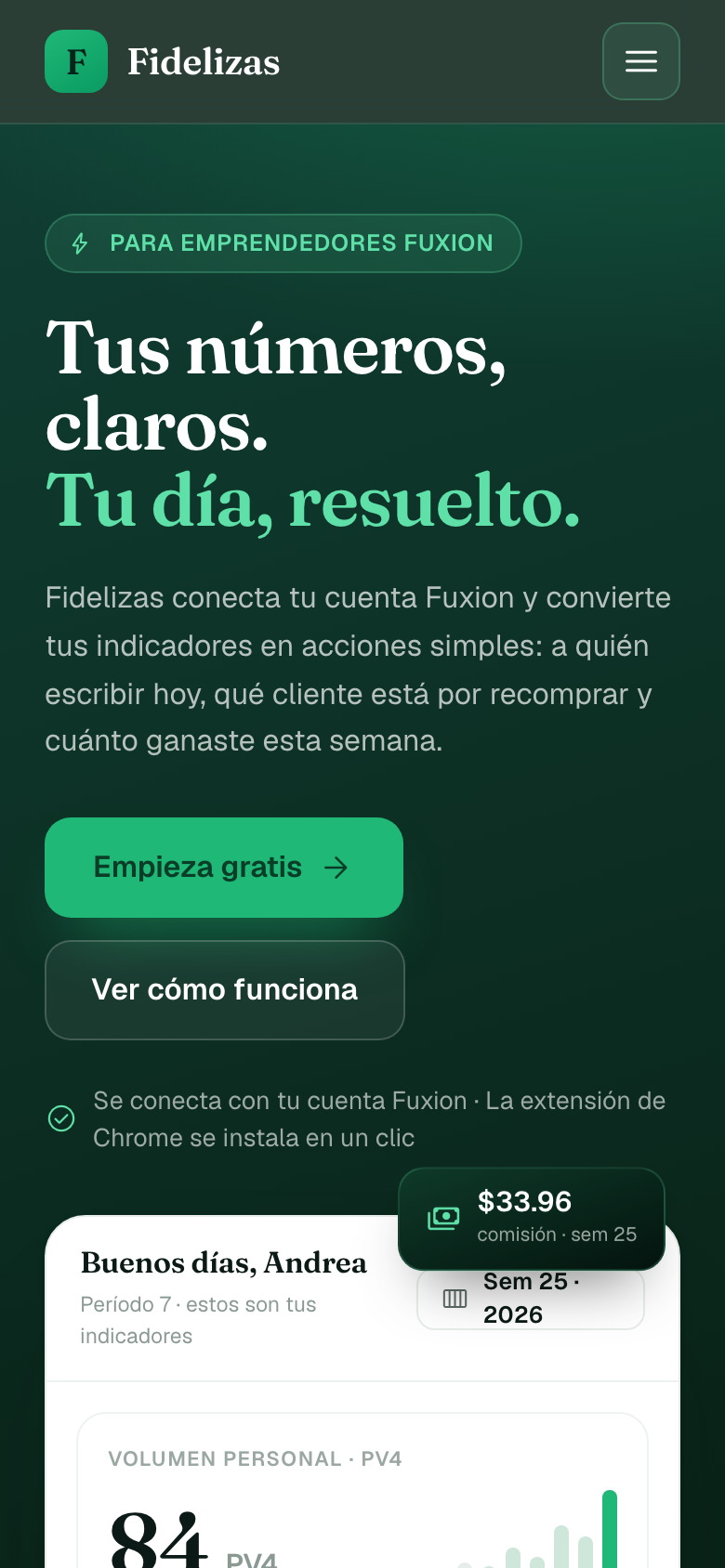 The Fidelizas home page